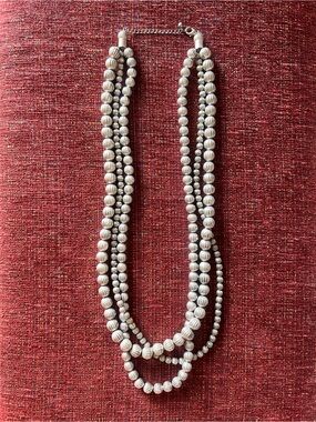 Silver Beaded Multi-Strand Necklace